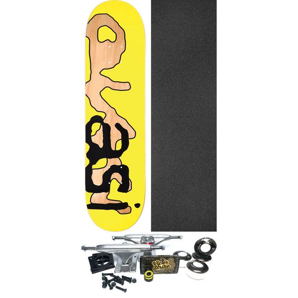 Quasi Skateboards Lowercase Yellow Skateboard Deck - 8.37" x 31.75" - Complete Skateboard Bundle